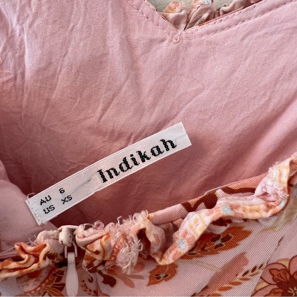 Women’s midi summer dress, XS, AUS size 6, flowy summer dress, coral/peach color - Picture 4 of 10